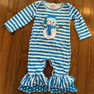Baby Girl Snowman Outfit Size 9-12 Months CHRISTMAS